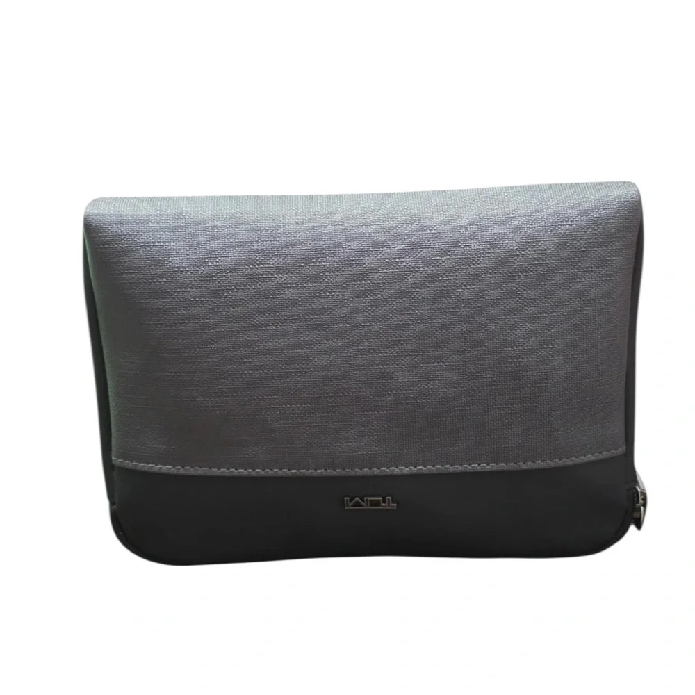TUMI for Delta Black Travel Amenity Bag Case Zipper Pouch Organizer 8x6